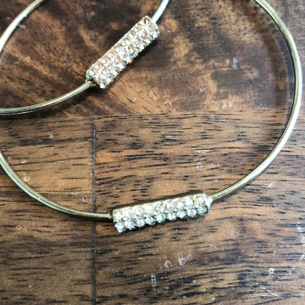 Goldtone Bracelet Bundle Lot 9 Piece Stacking Bangles Chunky Chain Faux Pearl